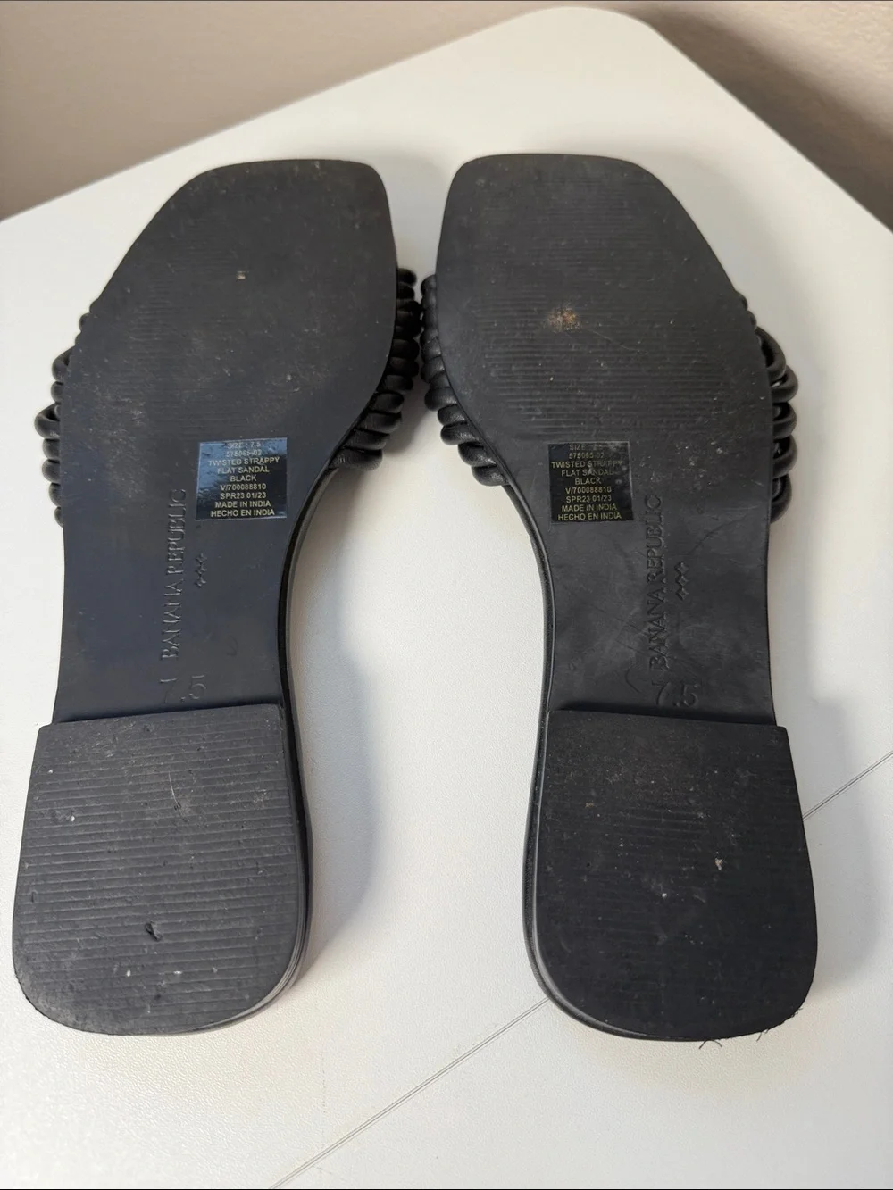 Banana Republic Black Coil-Strap Slide Sandals